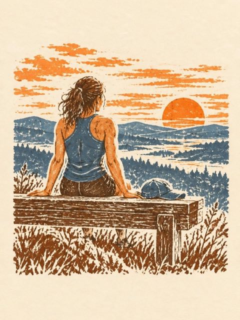 The same scene in the style Rubber stamp